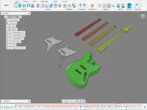 Fender Jazz Bass 3D CAD Model
