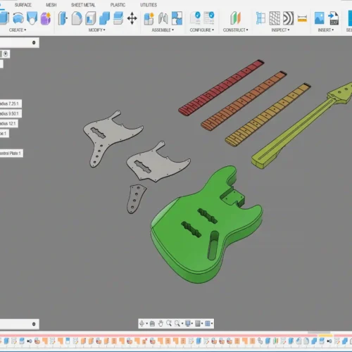 Fender Jazz Bass 3D CAD Model