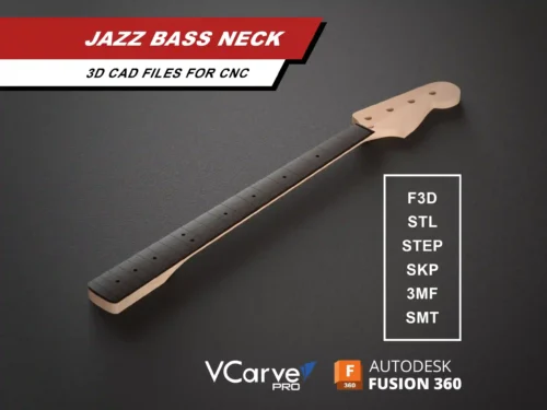 Fender Jazz Bass Neck 3D CAD Guitar Model