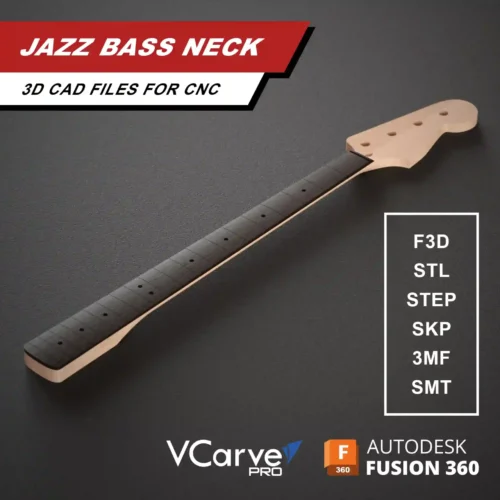 Fender Jazz Bass Neck 3D CAD Guitar Model