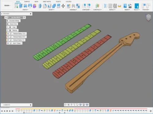 Fender Jazz Bass Neck 3D CAD Guitar Model