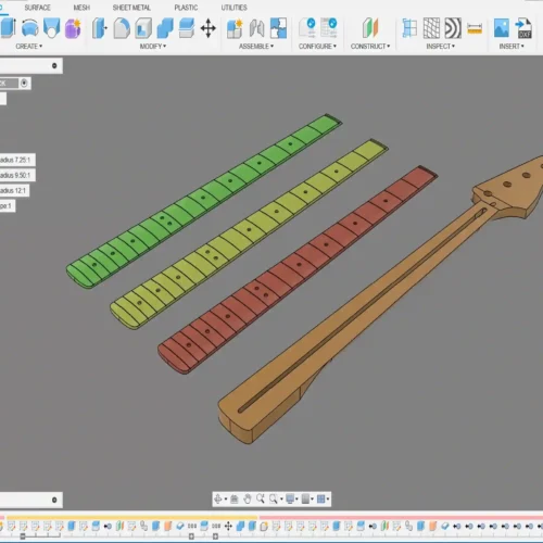 Fender Jazz Bass Neck 3D CAD Guitar Model