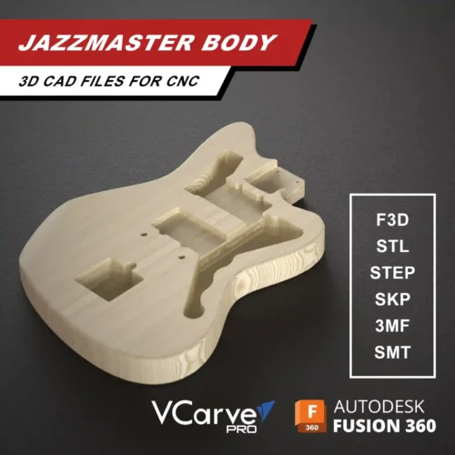 Fender Jazzmster Body 3D CAD Guitar Model