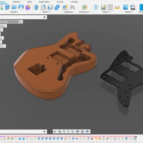 Fender Jazzmster Body 3D CAD Guitar Model