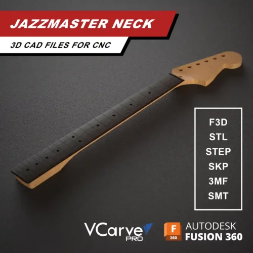 Fender Jazzmaster Neck 3D CAD Guitar Model