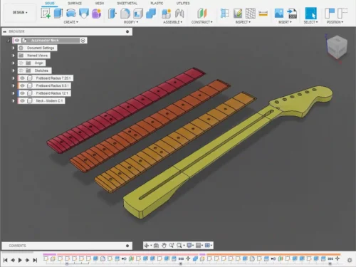 Fender Jazzmaster Neck 3D CAD Guitar Model