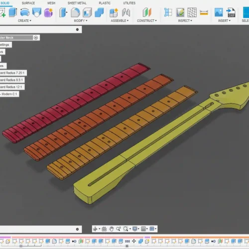 Fender Jazzmaster Neck 3D CAD Guitar Model