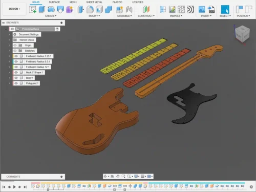 Fender Precision Bass 3D CAD Model