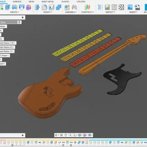 Fender Precision Bass 3D CAD Model