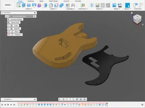 Fender Precision Bass Body 3D CAD Model