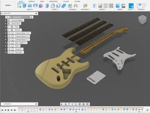 Fender Stratocaster 3D CAD Guitar Model