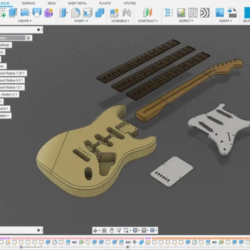 Fender Stratocaster 3D CAD Guitar Model