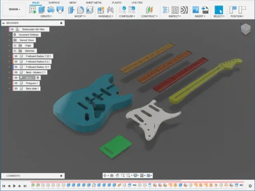 Fender Stratocaster American Ultra 3D CAD Guitar Model
