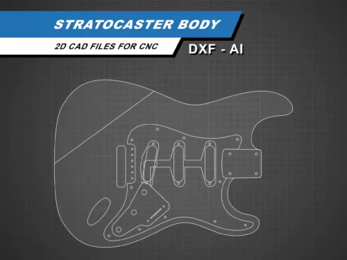 Fender Stratocaster Body - 2D Guitar Template DXF