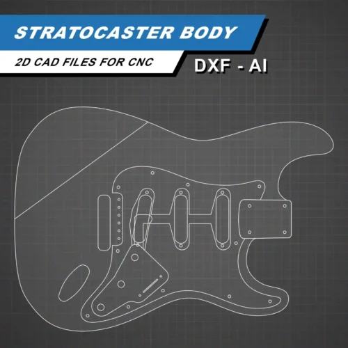 Fender Stratocaster Body - 2D Guitar Template DXF