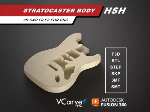Fender Stratocaster Body HSH 3D CAD Guitar Model