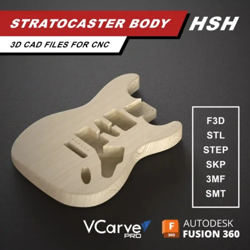 Fender Stratocaster Body HSH 3D CAD Guitar Model