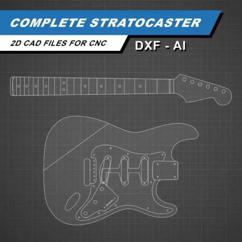 Fender Stratocaster- 2D Guitar Template DXF