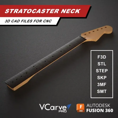 Fender Stratocaster Neck 3D CAD Guitar Model