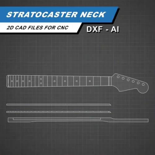 Fender Stratocaster Neck - 2D Guitar Template DXF