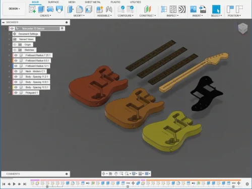Fender Telecaster 72 Deluxe 3D CAD Guitar Model