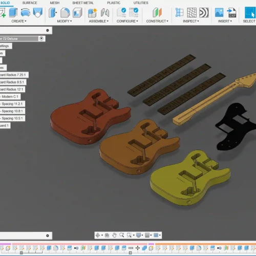 Fender Telecaster 72 Deluxe 3D CAD Guitar Model