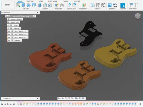 Fender Telecaster 72 Deluxe Body 3D CAD Guitar Model
