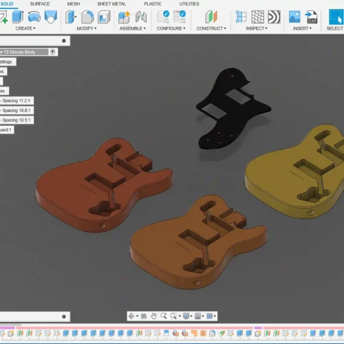 Fender Telecaster 72 Deluxe Body 3D CAD Guitar Model
