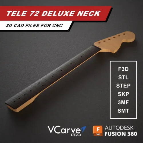 Fender Telecaster 72 Deluxe Neck 3D CAD Guitar Model