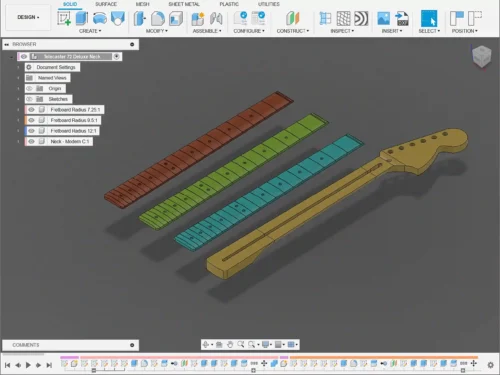 Fender Telecaster 72 Deluxe Neck 3D CAD Guitar Model