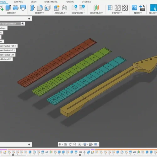 Fender Telecaster 72 Deluxe Neck 3D CAD Guitar Model