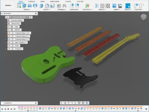 Fender Telecaster American Ultra 3D CAD Guitar Model