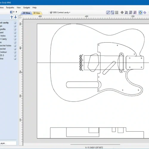 Fender Telecaster Body - 2D Guitar Template DXF