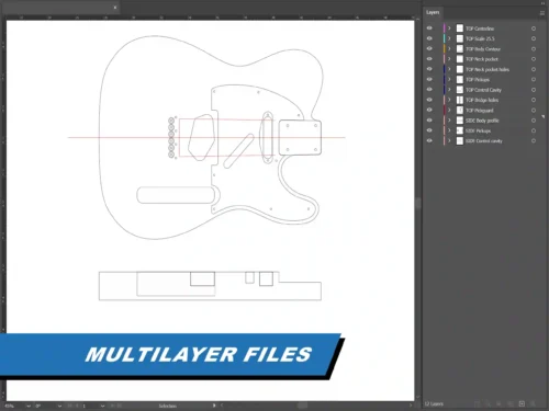 Fender Telecaster Body - 2D Guitar Template DXF
