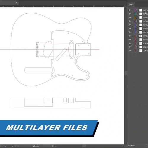 Fender Telecaster Body - 2D Guitar Template DXF