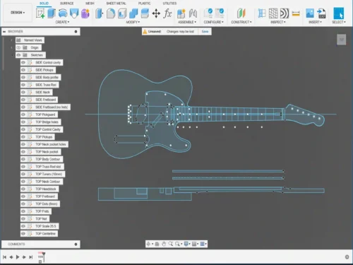 Fender Telecaster - 2D Guitar Template DXF