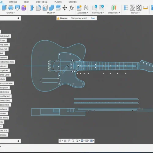 Fender Telecaster - 2D Guitar Template DXF