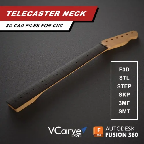 Fender Telecaster Neck 3D CAD Guitar Model