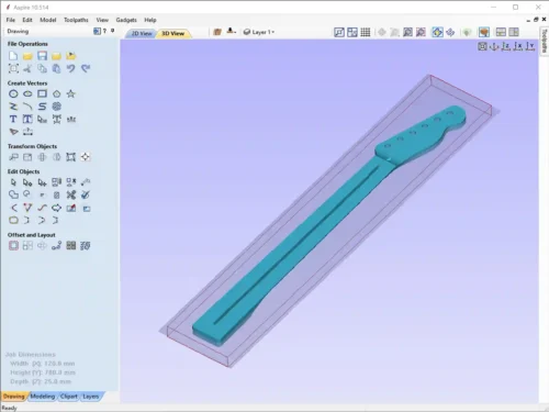 Fender Telecaster Neck 3D CAD Guitar Model