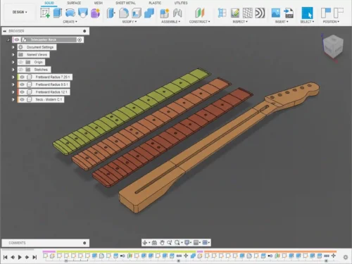 Fender Telecaster Neck 3D CAD Guitar Model