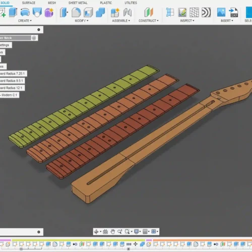 Fender Telecaster Neck 3D CAD Guitar Model