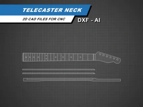 Fender Telecaster Neck - 2D Guitar Template DXF