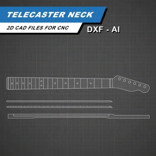 Fender Telecaster Neck - 2D Guitar Template DXF