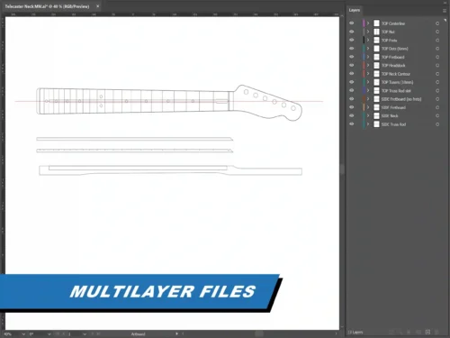 Fender Telecaster Neck - 2D Guitar Template DXF