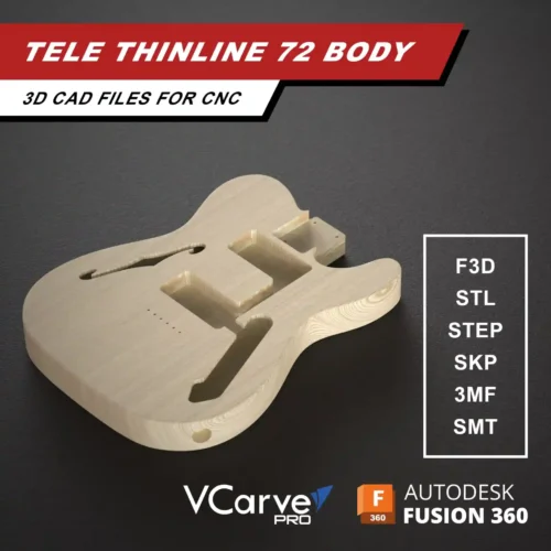 Fender Telecaster Thinline 72 Body 3D CAD Guitar Model