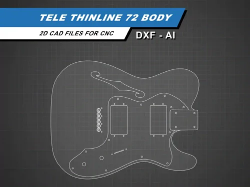 Fender Telecaster Thinline 72 Body - 2D Guitar Template DXF