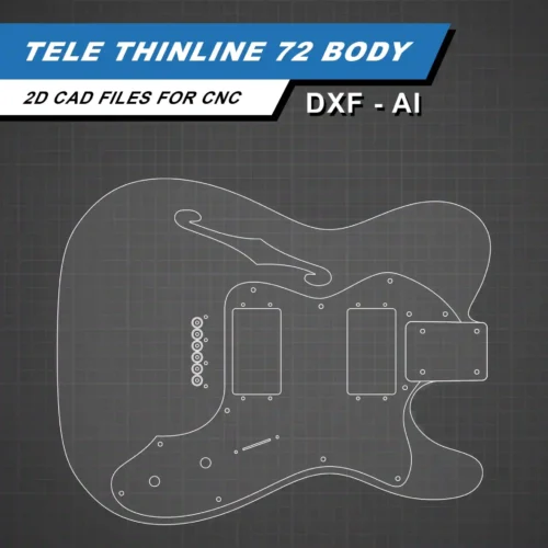 Fender Telecaster Thinline 72 Body - 2D Guitar Template DXF