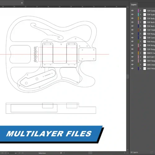 Fender Telecaster Thinline 72 Body - 2D Guitar Template DXF