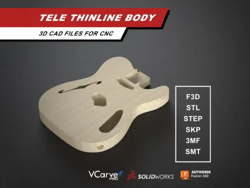 Fender Telecaster Thinline Body 3D CAD Guitar Model