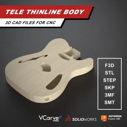 Fender Telecaster Thinline Body 3D CAD Guitar Model